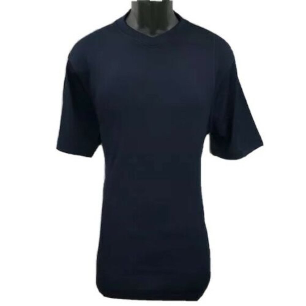 LOG-IN UOMO Men's V-Neck T-Shirt Ribbed Pattern Short Sleeve Sizes Small - Large